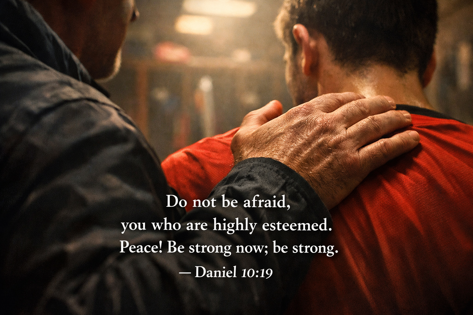 Daniel 10:19 — Peace! Be Strong Now | Coach Encouragement Wallpaper